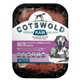 Cotswold Raw Mince 80/20 Active Turkey 500g Dog Food Frozen